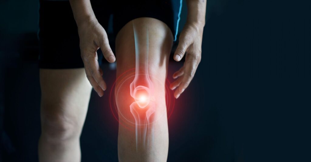 Man with sore knee