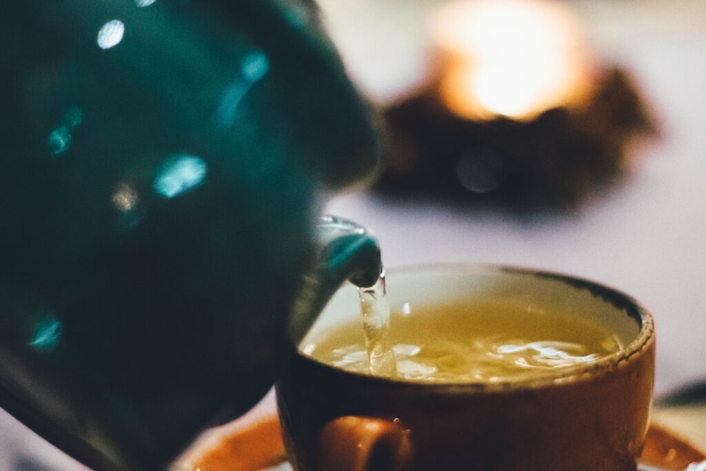 a cup of green tea