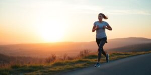 A runner on a path during sunrise for weight loss.