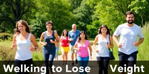Group of people walking on a sunny nature trail.